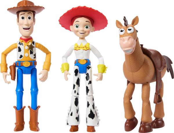 Шериф Вуди, ковбойша Джесси, конь Булзай "история игрушек" от Mattel (около 11 см.)
