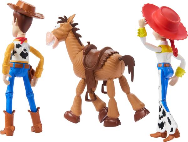 Шериф Вуди, ковбойша Джесси, конь Булзай "история игрушек" от Mattel (около 11 см.)