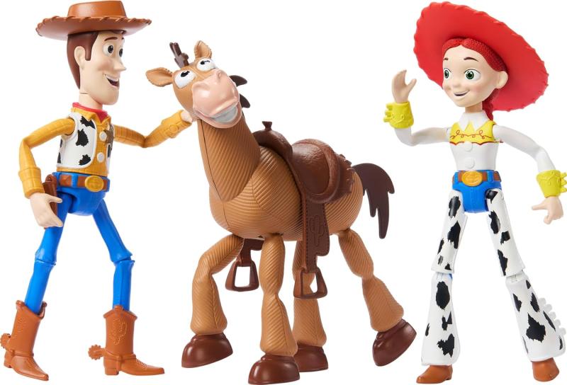 Шериф Вуди, ковбойша Джесси, конь Булзай "история игрушек" от Mattel (около 11 см.)