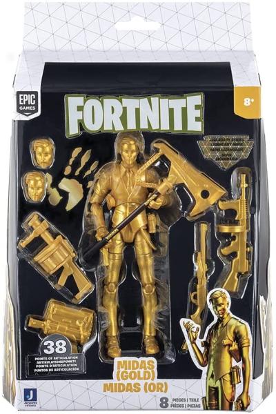 Мидас золотой  из Фортнайт с аксессуарами / Midas Gold (15.5 см.)